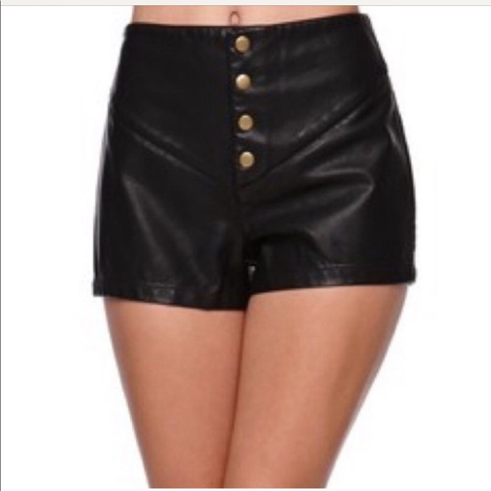 Kendall & Kylie Black Leather Shorts. NEW!
